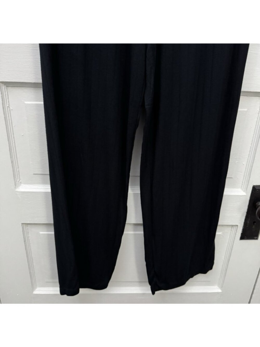 Eberjey Gisele Rib Women’s L Black Straight Leg Pajama Pants Lounge - Picture 4 of 12